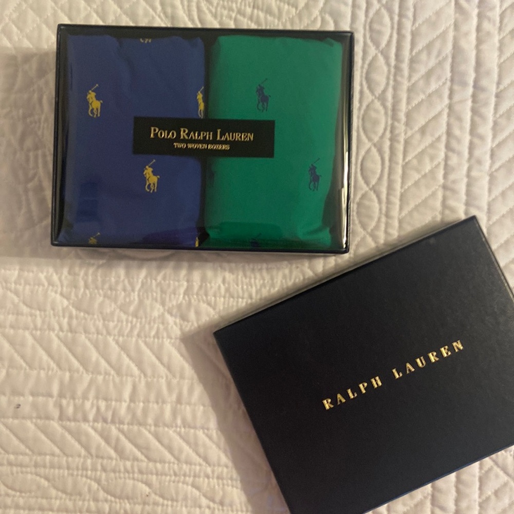 Men’s Tupac, boxers, Ralph, Lauren. New and gift box size large.